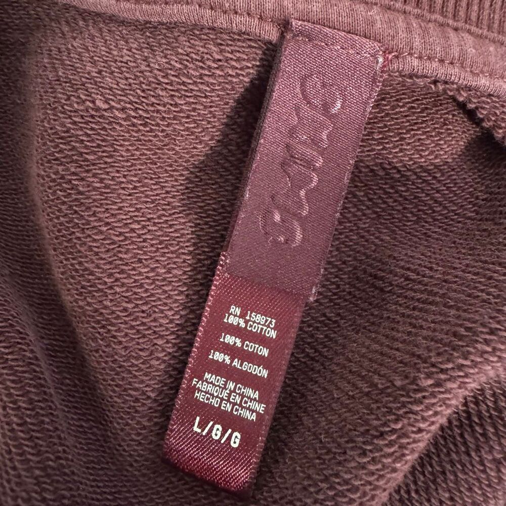 Skims Oxblood Cotton Fleece Crewneck Sweatshirt L - Picture 5 of 6